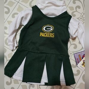 Official NFL Green Bay Packers Girls 2 PC Size 18 Months Cheer Dress NWT!